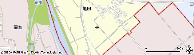 青森県平川市四ツ屋（亀田）周辺の地図