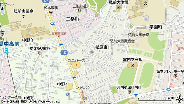〒036-8141 青森県弘前市松原東の地図