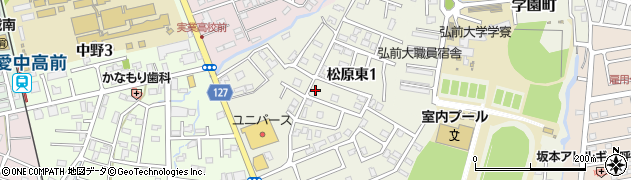 青森県弘前市松原東1丁目周辺の地図