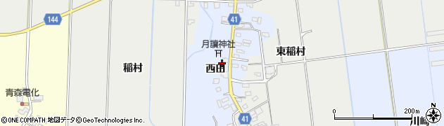 青森県平川市小杉西田周辺の地図