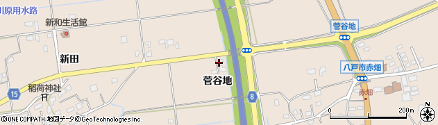 青森県八戸市市川町（菅谷地）周辺の地図