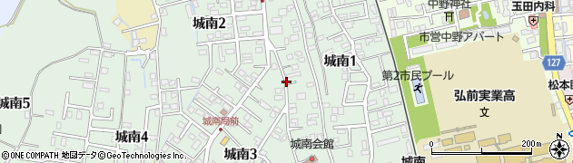 青森県弘前市城南周辺の地図