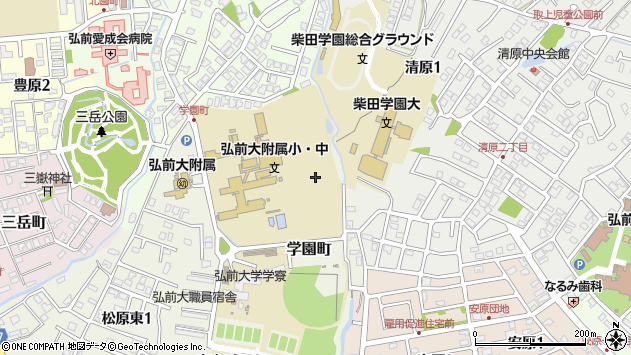 〒036-8152 青森県弘前市学園町の地図