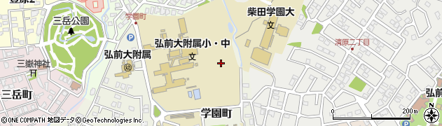 青森県弘前市学園町周辺の地図