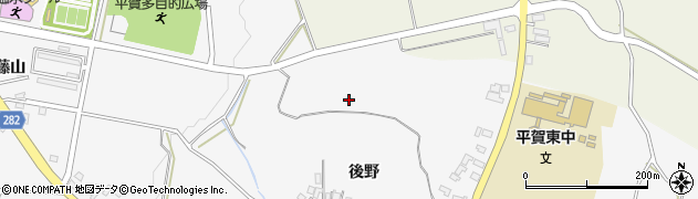青森県平川市新館後野周辺の地図