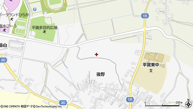 〒036-0115 青森県平川市新館東山の地図
