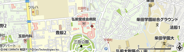 青森県弘前市北園1丁目周辺の地図