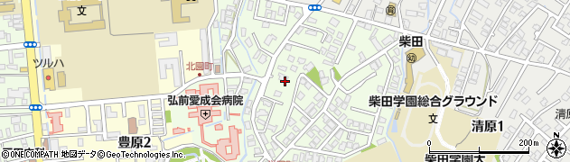 青森県弘前市北園周辺の地図