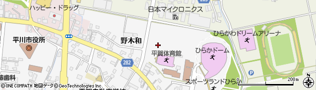 青森県平川市新館野木和周辺の地図