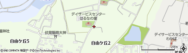 青森県弘前市自由ケ丘周辺の地図