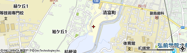 青森県弘前市清富町周辺の地図