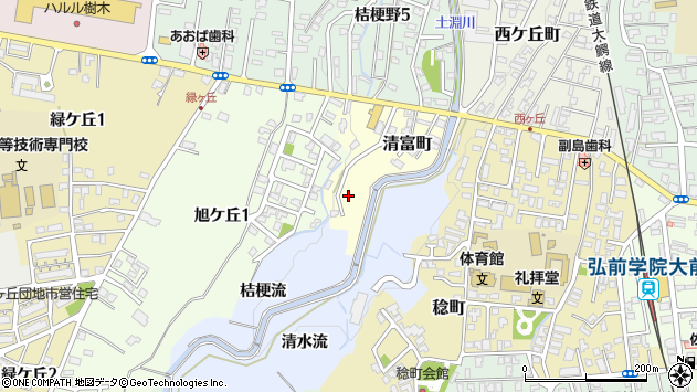 〒036-8251 青森県弘前市清富町の地図