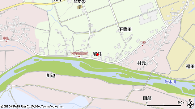 〒036-1451 青森県弘前市中野（その他）の地図