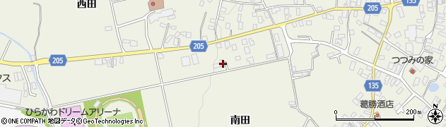 青森県平川市町居南田232周辺の地図