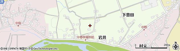 青森県弘前市中野周辺の地図