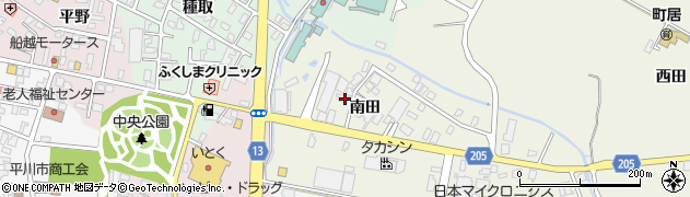 青森県平川市町居南田167周辺の地図