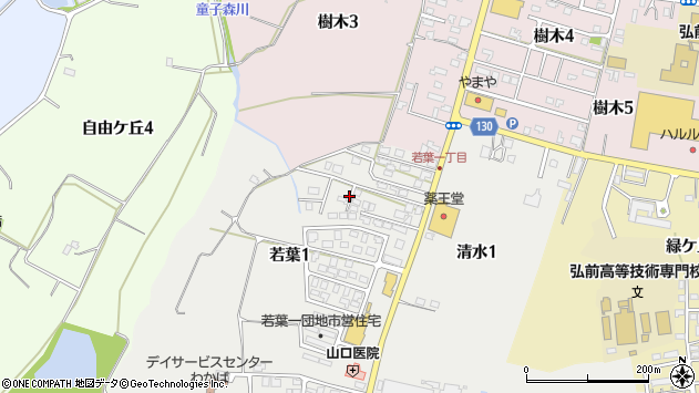 〒036-8255 青森県弘前市若葉の地図