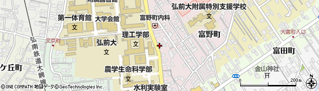 弘前富田郵便局周辺の地図