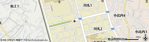 青森県弘前市川先周辺の地図