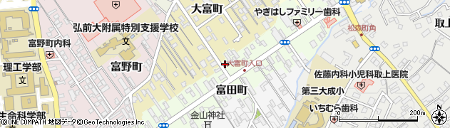 青森県弘前市富田町80周辺の地図
