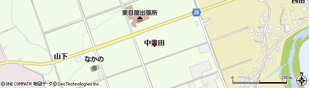 青森県弘前市中野中豊田周辺の地図