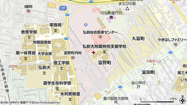 〒036-8174 青森県弘前市富野町の地図