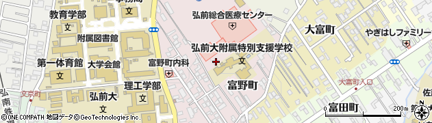 青森県弘前市富野町周辺の地図