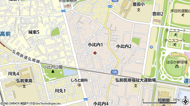 〒036-8102 青森県弘前市小比内の地図