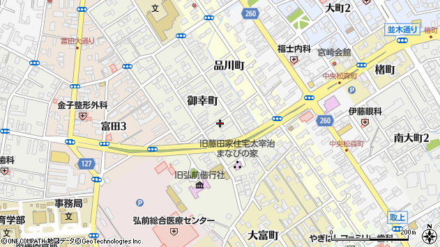 〒036-8185 青森県弘前市御幸町の地図