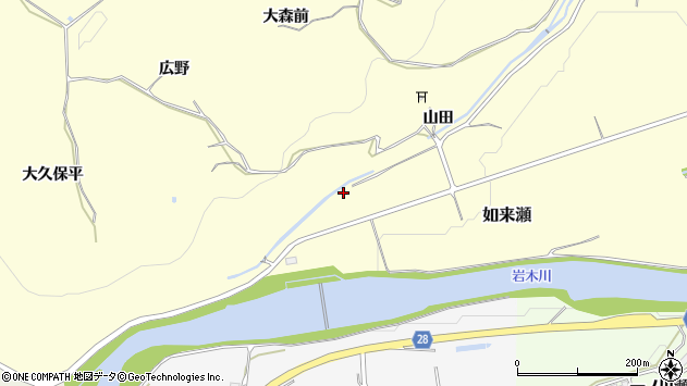 〒036-1334 青森県弘前市如来瀬の地図