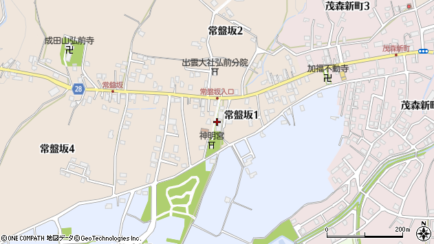 〒036-8263 青森県弘前市常盤坂の地図