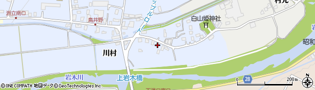 青森県弘前市鳥井野川村4周辺の地図