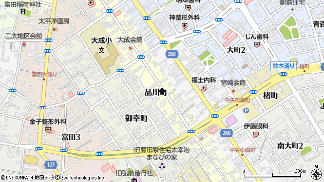 〒036-8183 青森県弘前市品川町の地図