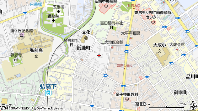 〒036-8221 青森県弘前市紙漉町の地図
