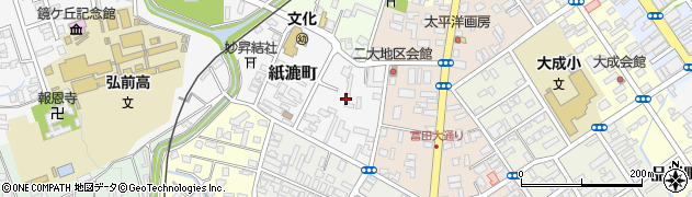 青森県弘前市紙漉町周辺の地図