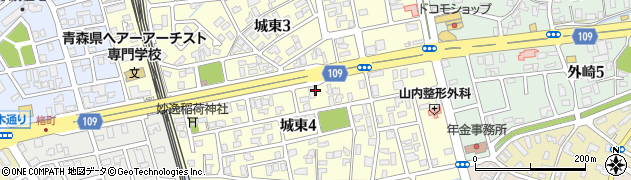 青森県弘前市城東周辺の地図