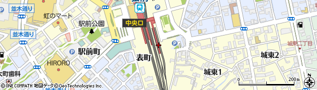 青森県弘前市表町周辺の地図