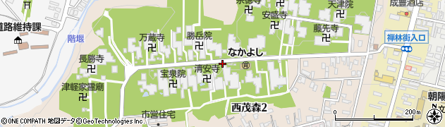 青森県弘前市西茂森周辺の地図