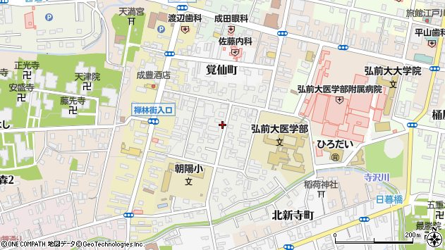 〒036-8216 青森県弘前市在府町の地図