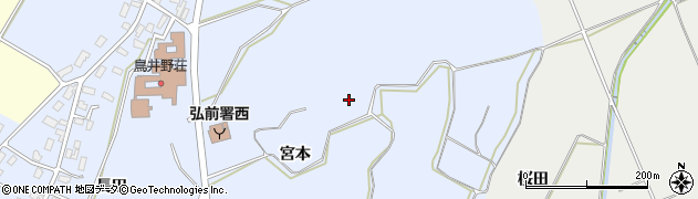 青森県弘前市鳥井野宮本周辺の地図