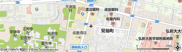 青森県弘前市茂森町周辺の地図