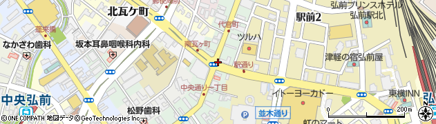 青森県弘前市代官町周辺の地図