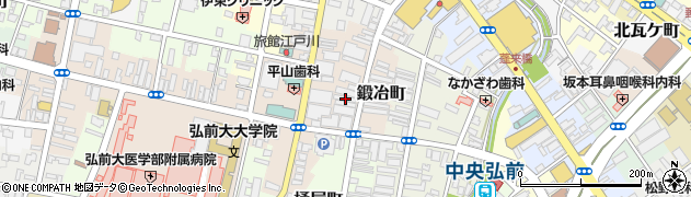 青森県弘前市鍛冶町33周辺の地図