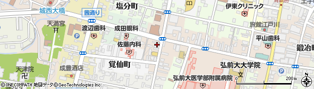 青森県弘前市本町18周辺の地図