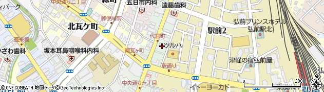 青森県弘前市代官町59周辺の地図