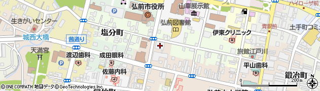 青森県弘前市本町1周辺の地図