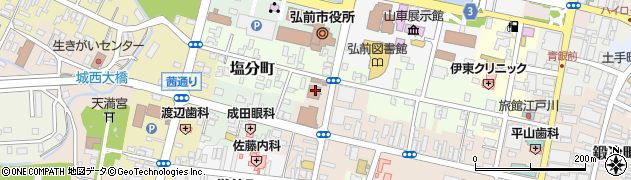 青森県弘前市本町2周辺の地図