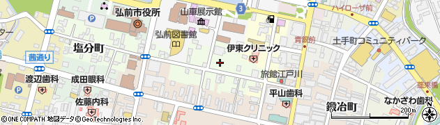 青森県弘前市元大工町周辺の地図