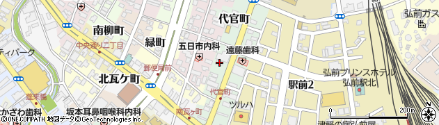 青森県弘前市代官町70周辺の地図