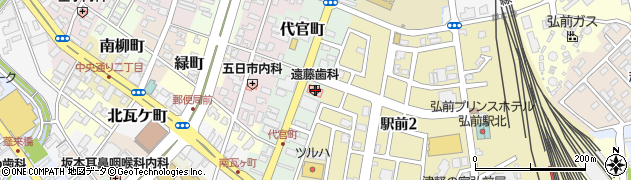 青森県弘前市代官町75周辺の地図